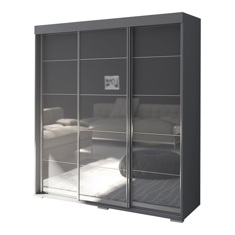 Neillsville 3 door modern high gloss armoire sales